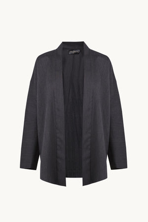 Destino, blue and grey jacquard striped oversized jacket