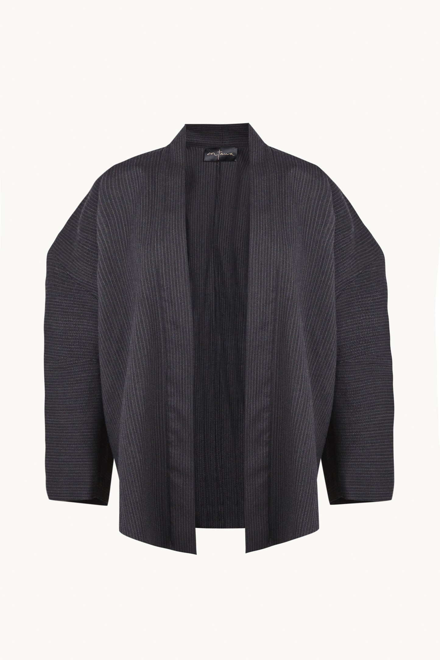 Destino, blue and grey jacquard striped oversized jacket