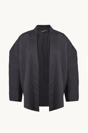 Destino, blue and grey jacquard striped oversized jacket