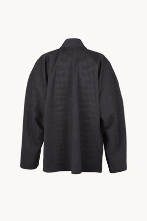 Destino, blue and grey jacquard striped oversized jacket
