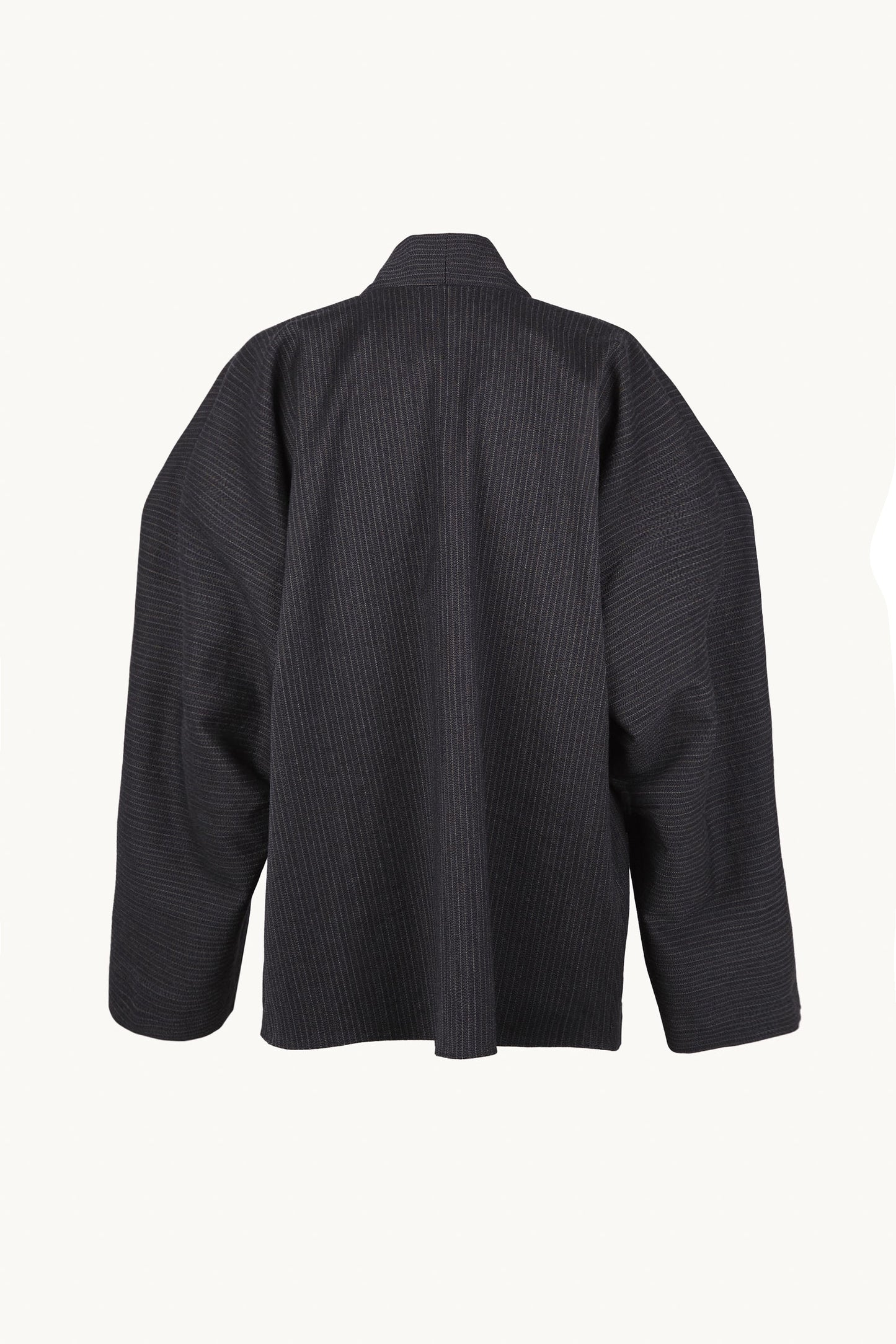 Destino, blue and grey jacquard striped oversized jacket