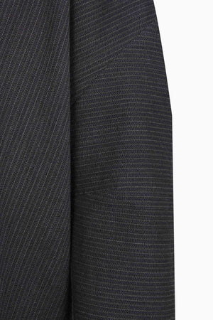 Destino, blue and grey jacquard striped oversized jacket