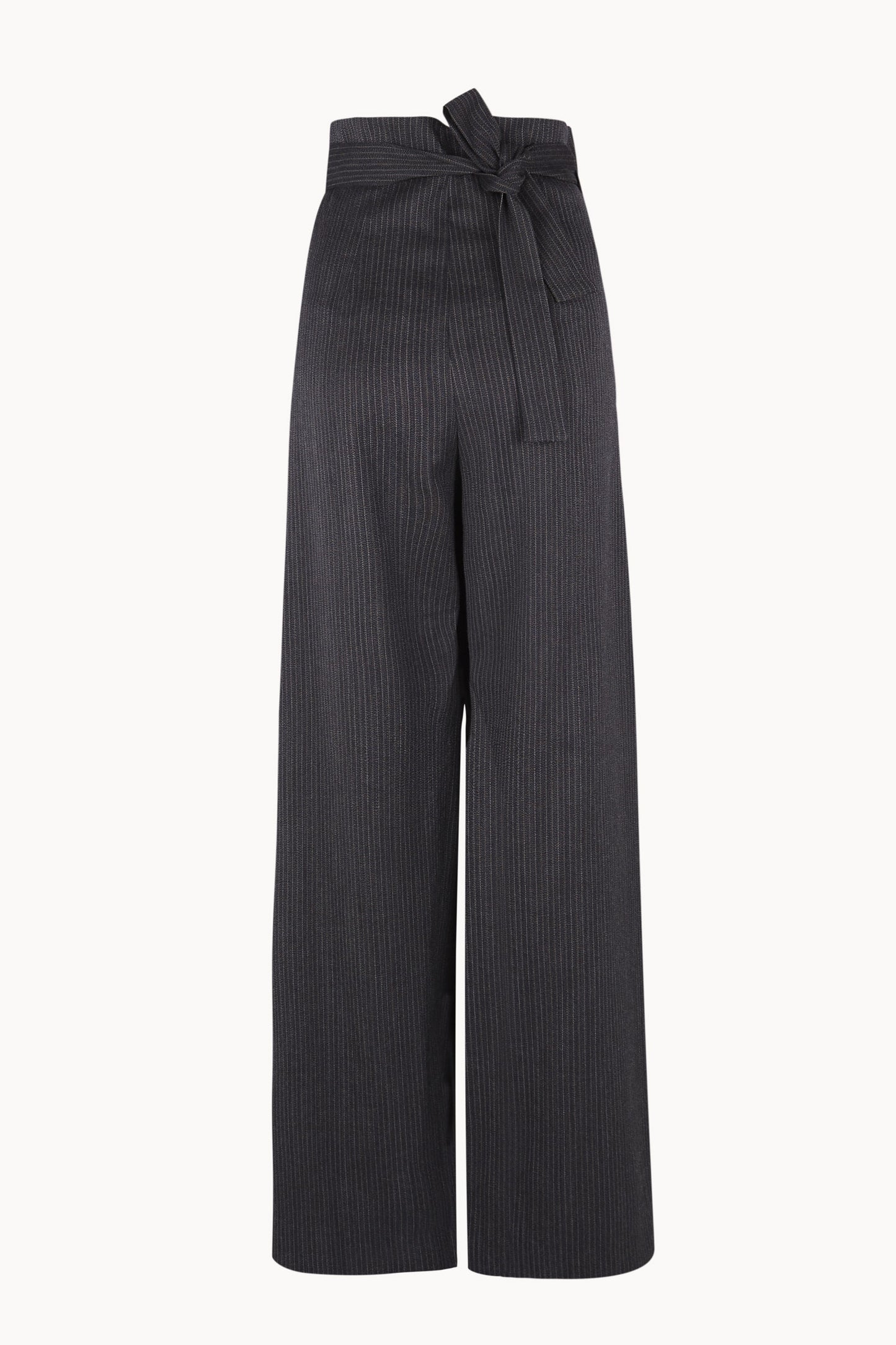 Destino, blue and grey jacquard striped wrap trousers