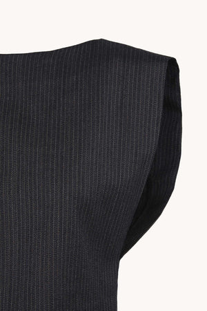 Destino, top a rayas jacquard azul y gris
