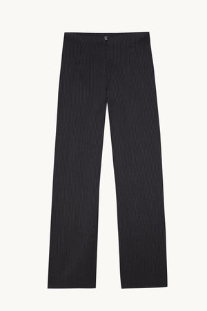 Devenir, pantalon a rayas jacquard azul y gris