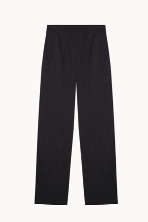 Devenir, pantalon a rayas jacquard azul y gris
