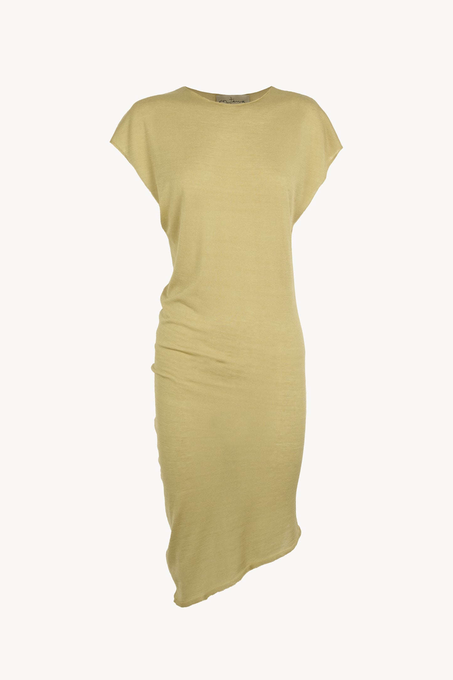 Donia, light khaki knit top