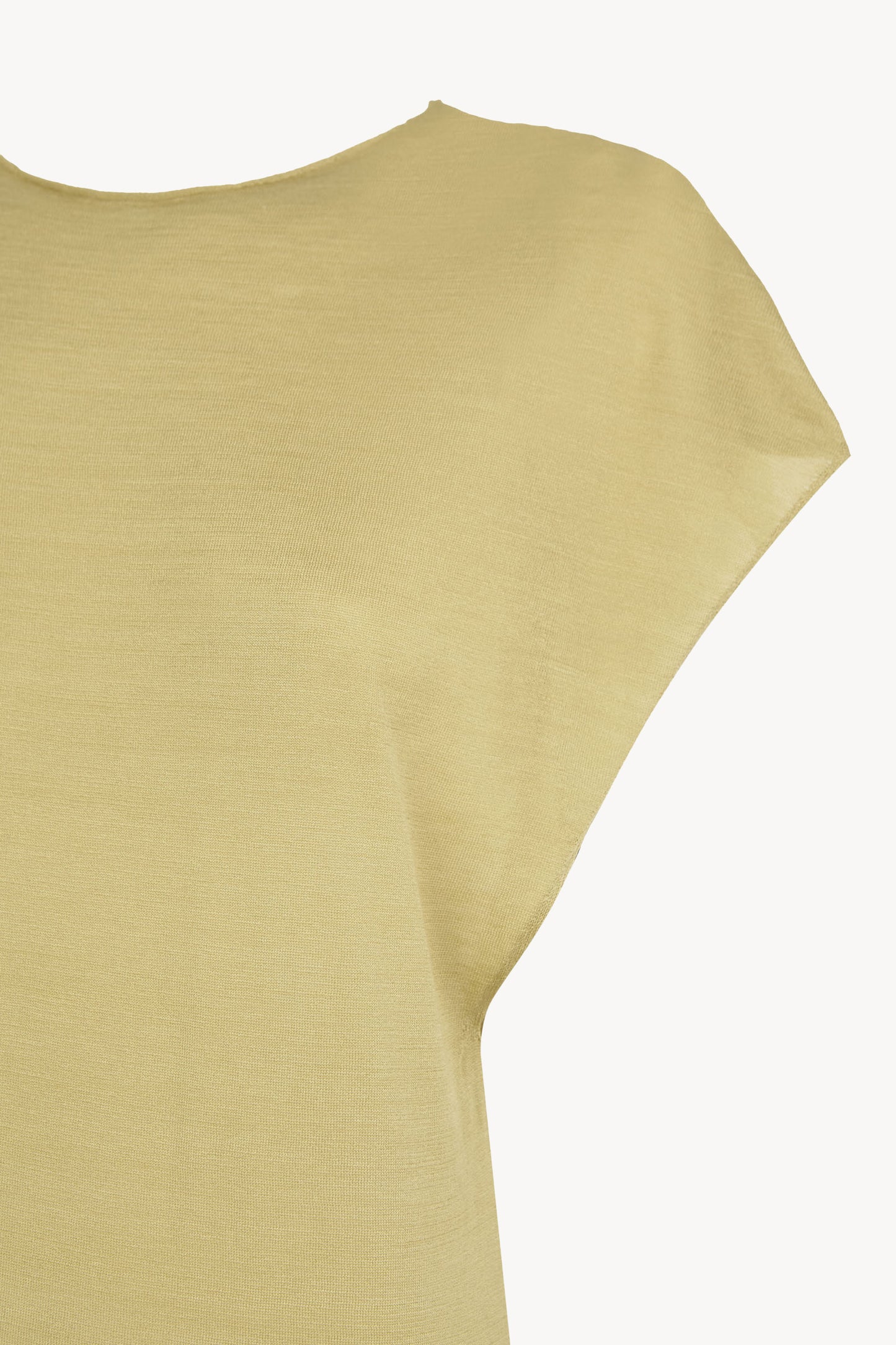 Donia, light khaki knit top