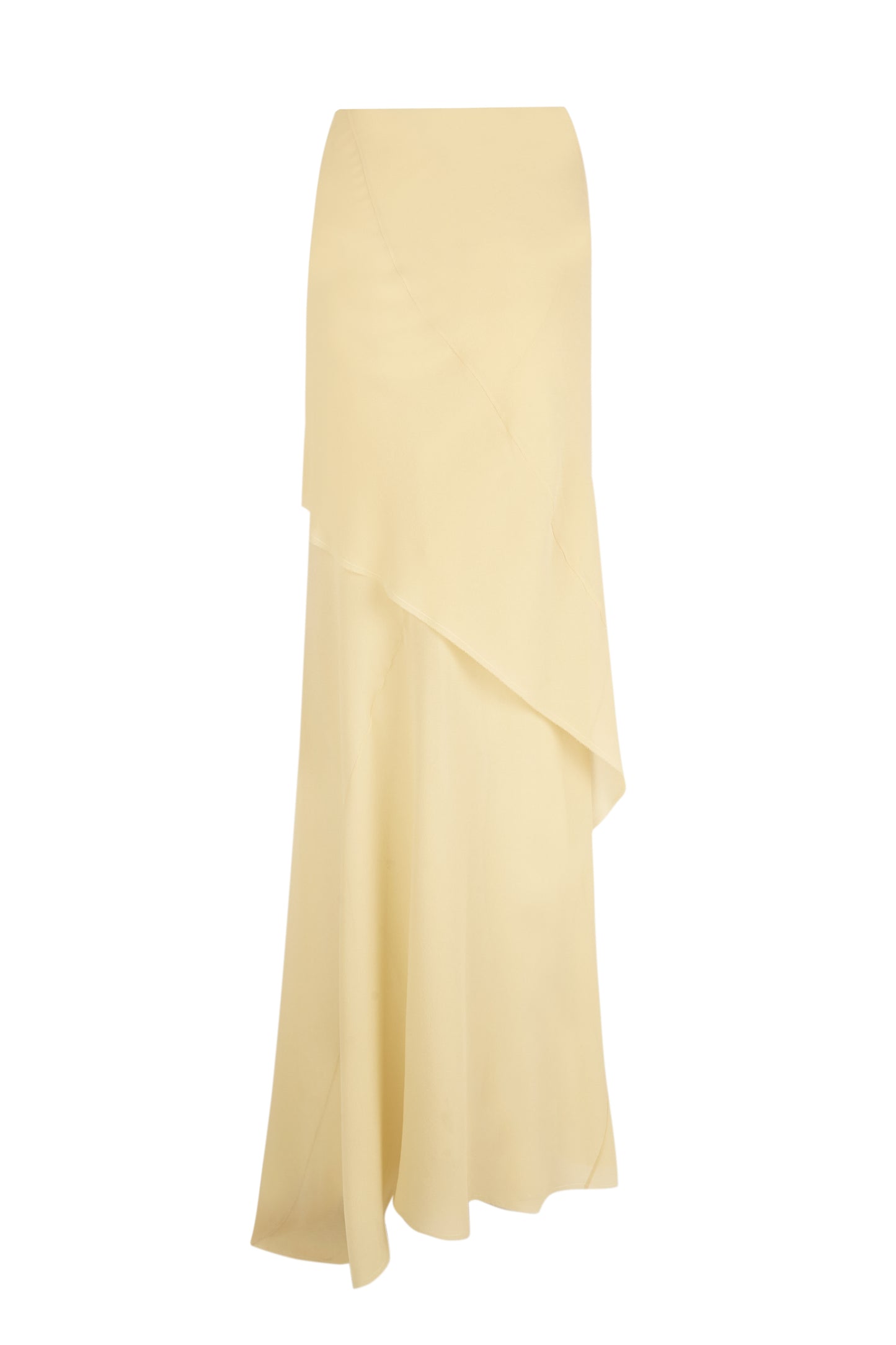 Dora, long skirt in beige silk georgette