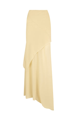 Dora, long skirt in beige silk georgette