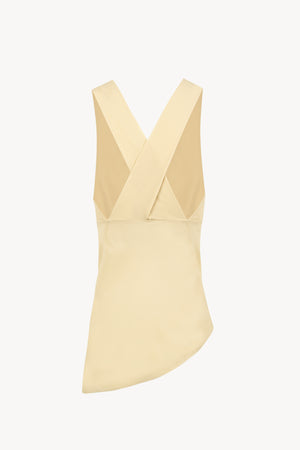 Dora, top en georgette de seda beige