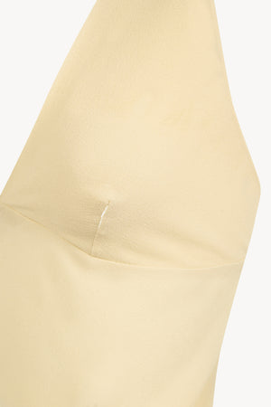 Dora, top en georgette de seda beige