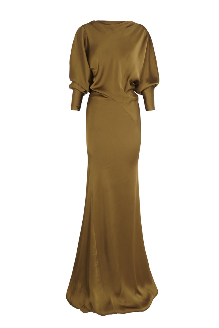 Dorado, vestido largo dorado