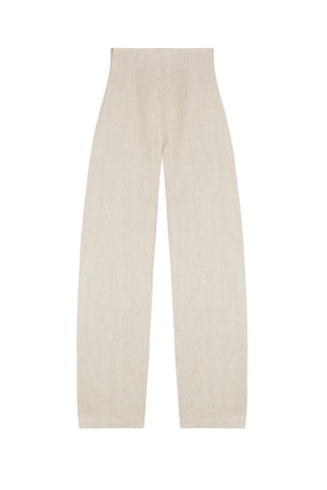 Dover, ecru linen and cashmere pants