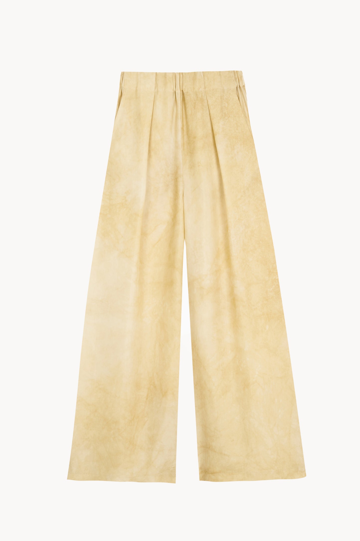 Dream, pantalon palazzo de seda marfil maltinto