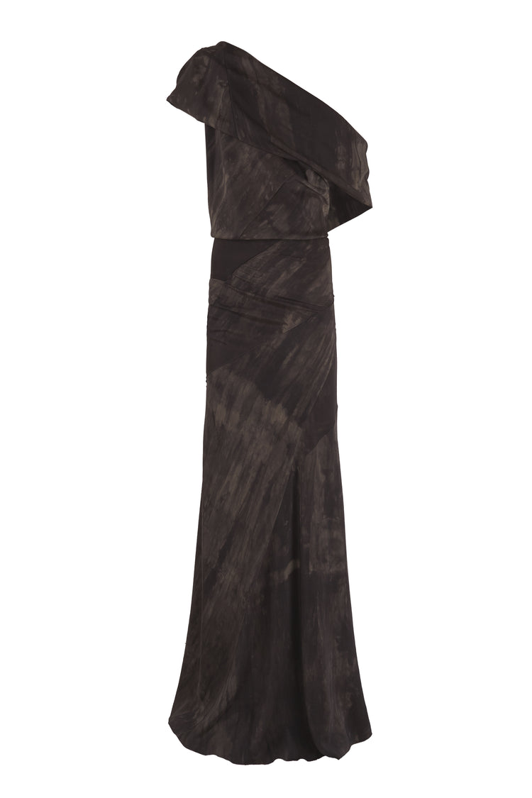 Dye, long stretch silk transformable dress