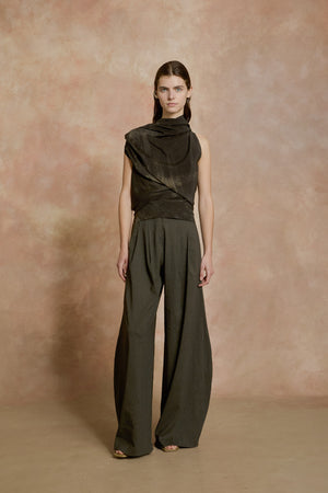 Mira, graphite high-waisted pants