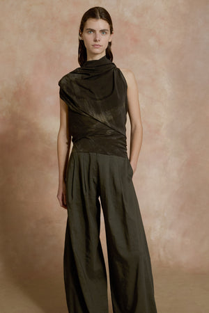 Mira, graphite high-waisted pants