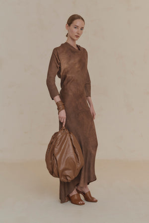 Sack L, bolso grande de cuero rojo lava