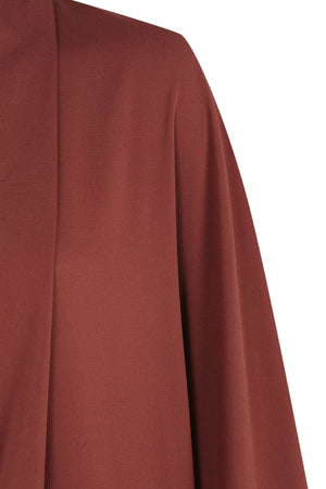 Edda, long dress in garnet stretch silk