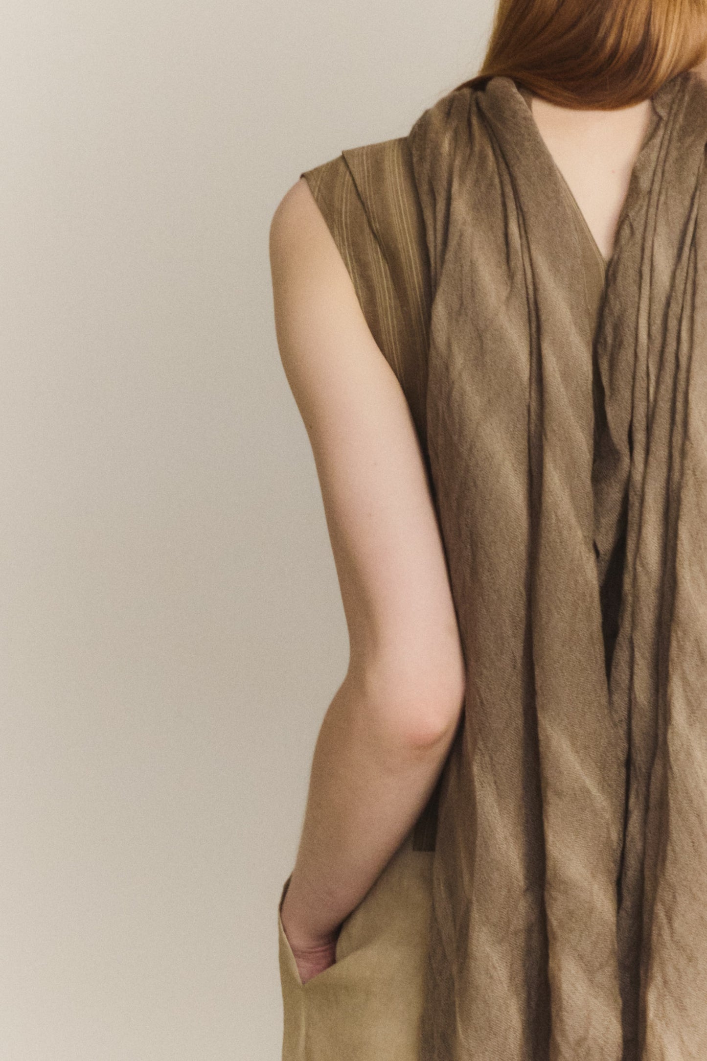 Edith, foulard a rayas marron