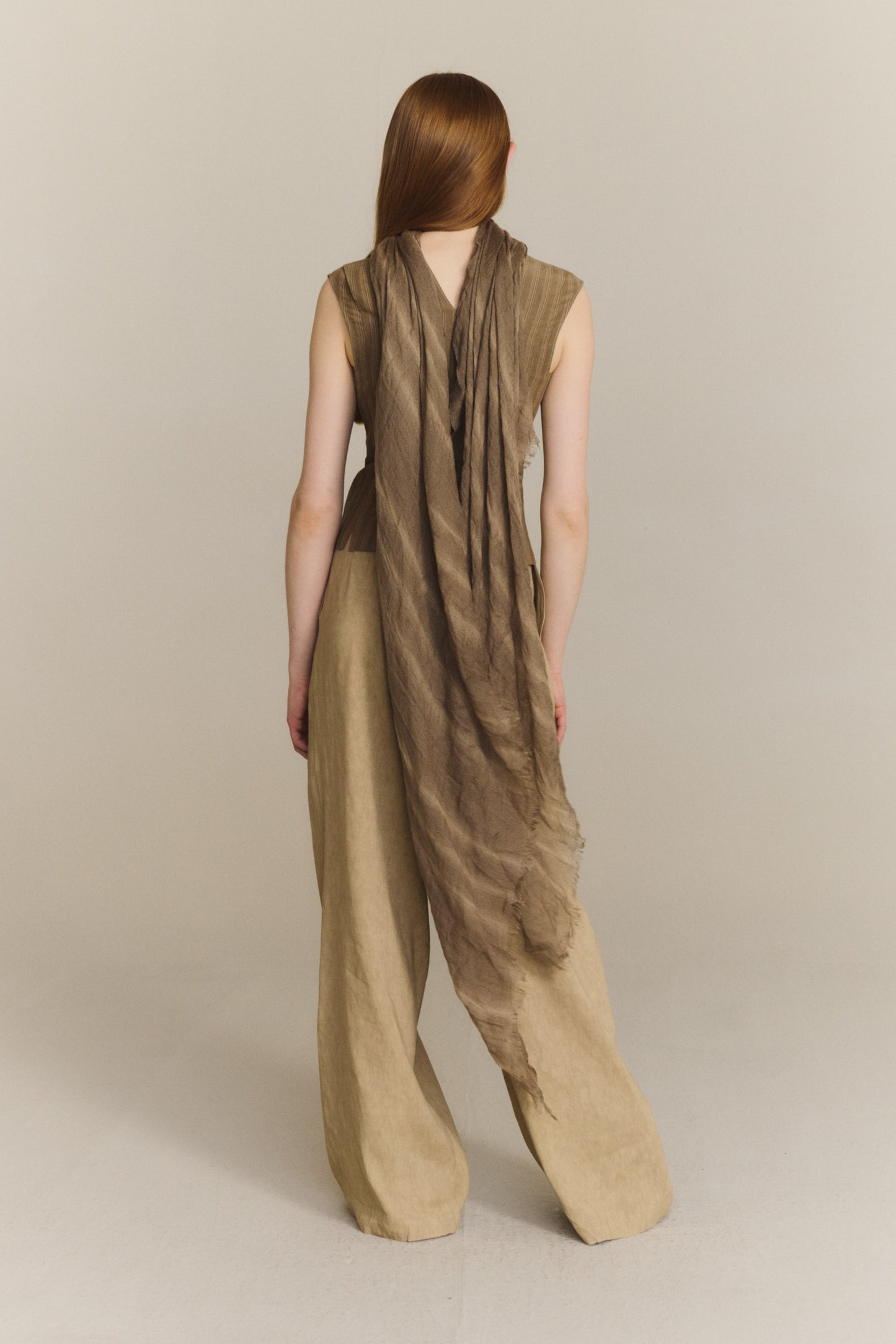 Edith, foulard a rayas marron