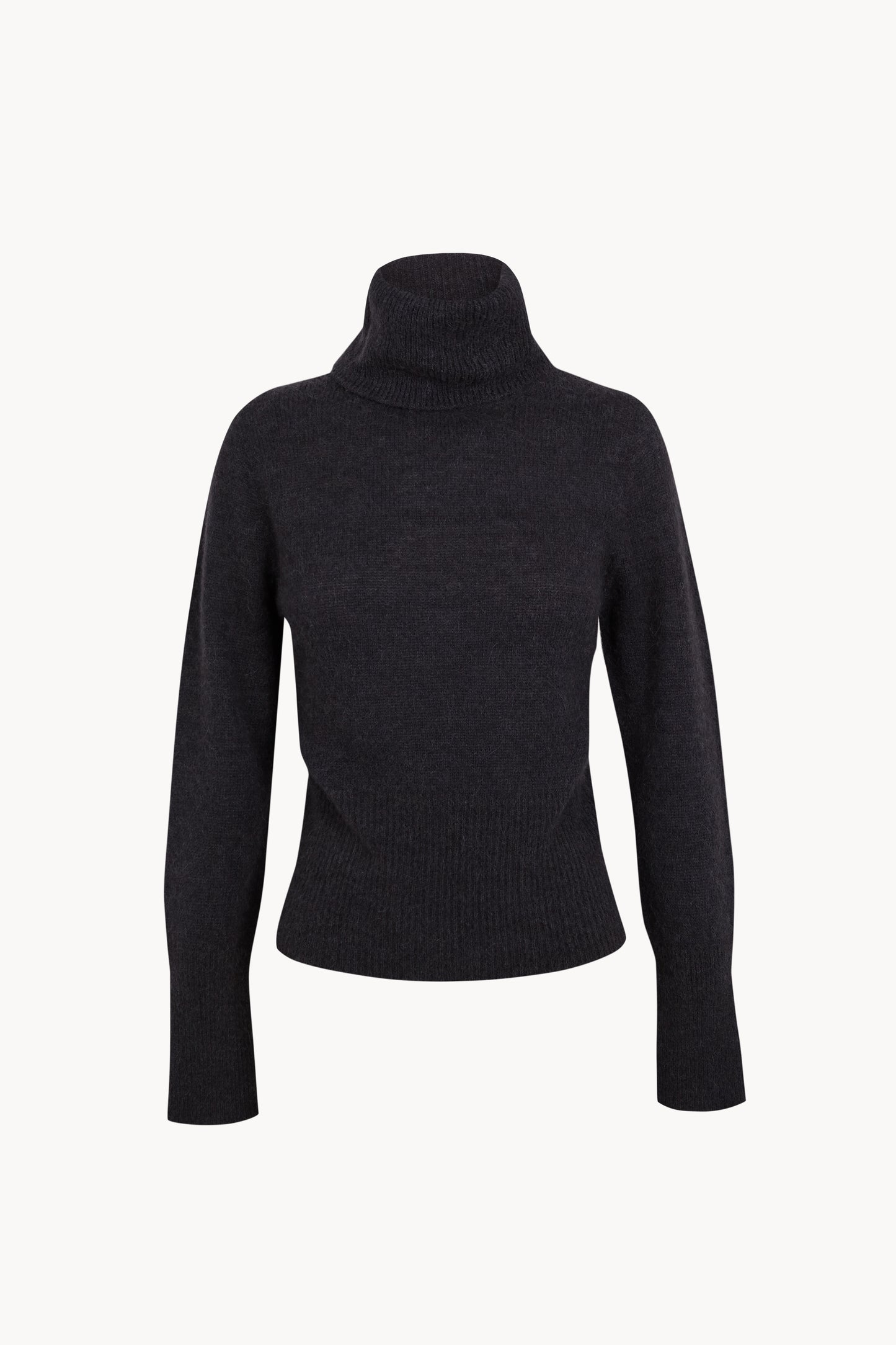 Eira, night green alpaca and silk turtleneck jumper