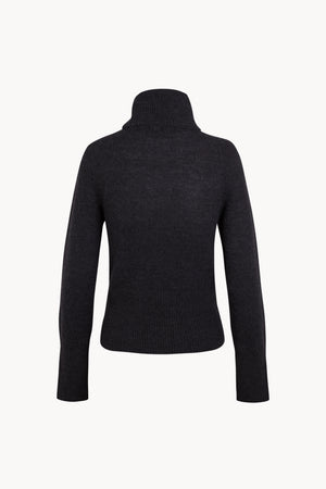 Eira, night green alpaca and silk turtleneck jumper