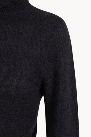 Eira, night green alpaca and silk turtleneck jumper