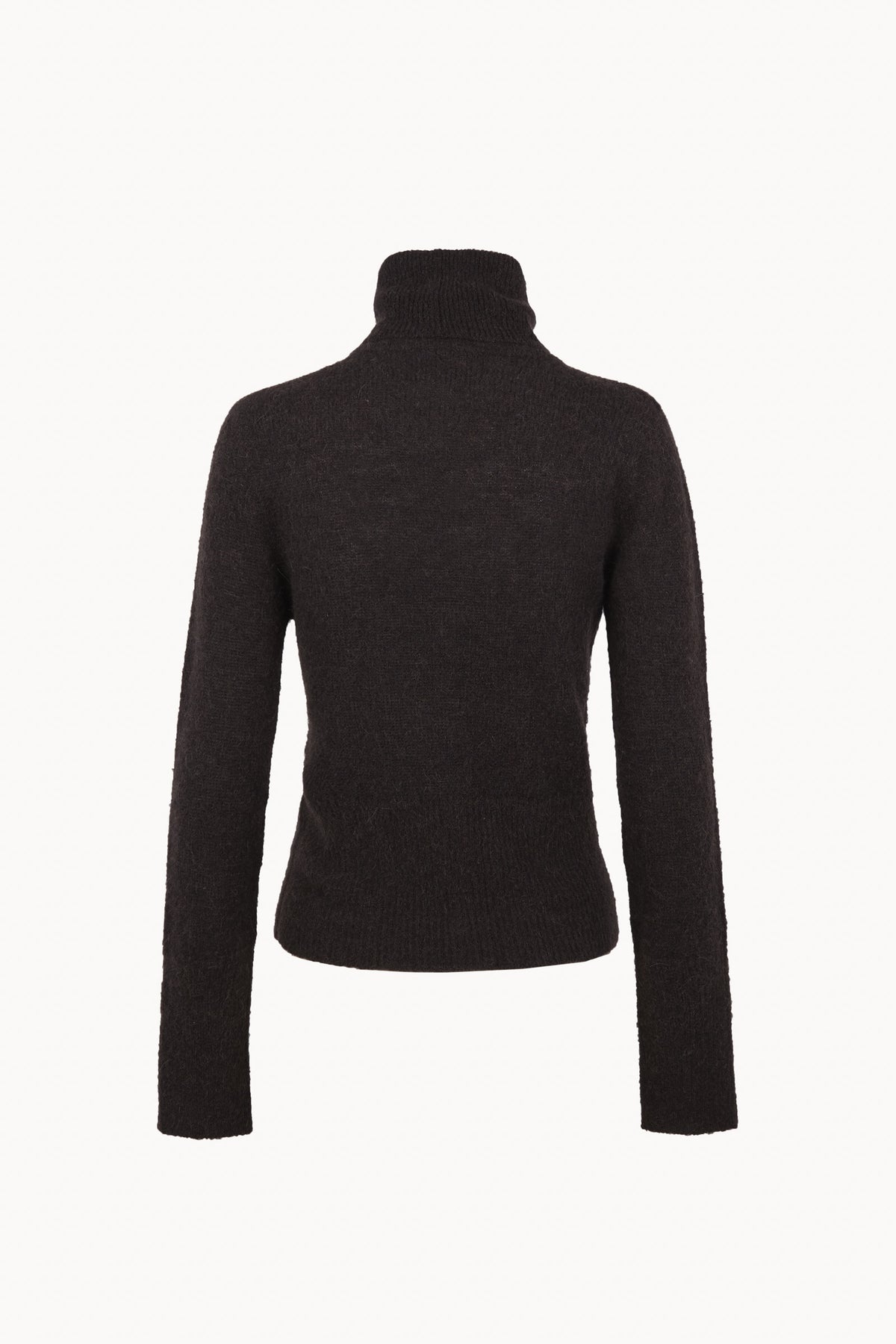 Eira, dark brown alpaca and silk turtleneck jumper