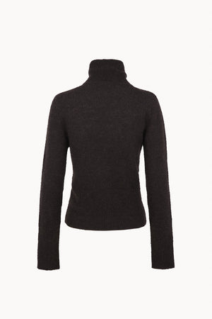Eira, dark brown alpaca and silk turtleneck jumper