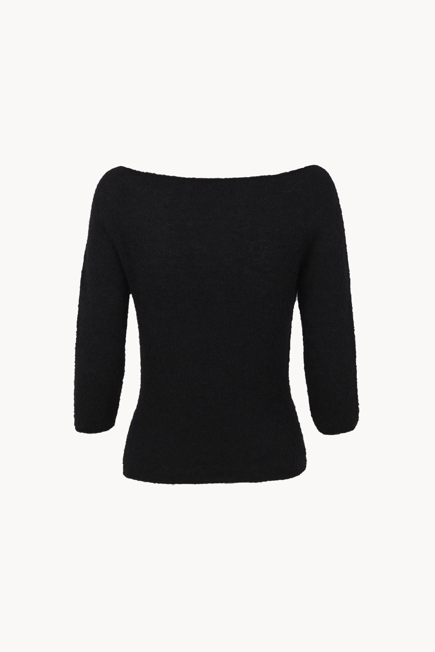 Eira, top de punto con cuello barco negro