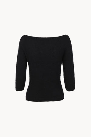 Eira, top de punto con cuello barco negro