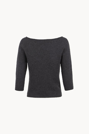 Eira, top de punto con cuello barco verde noche