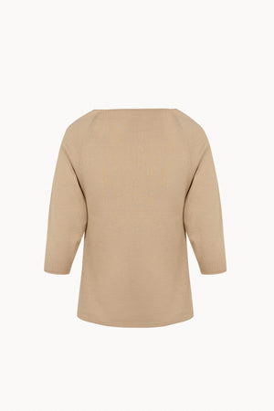 Elaris, dark beige organic cotton and silk sweater