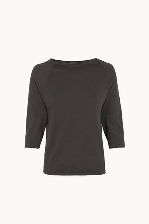 Elaris, jersey entallado de punto de algodon y seda grafito