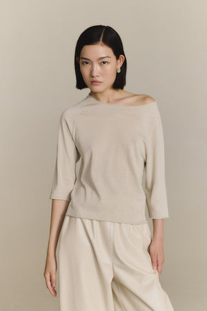 Elaris, off white organic cotton and silk sweater