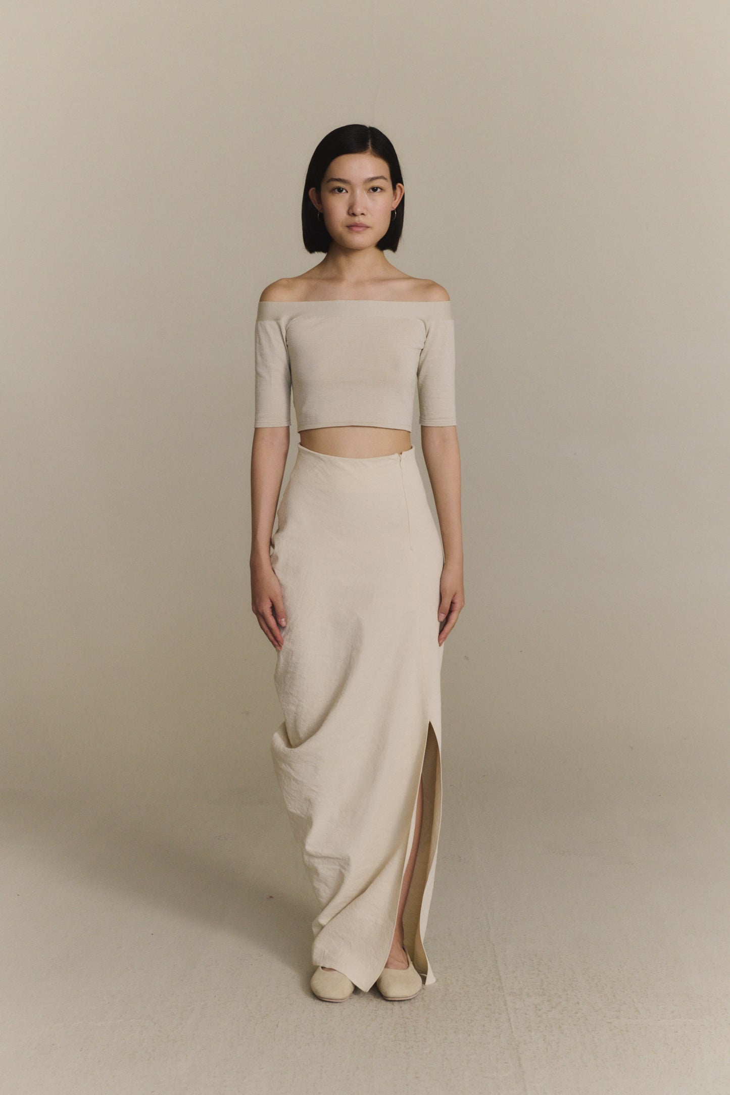 Arne, off white draped long skirt