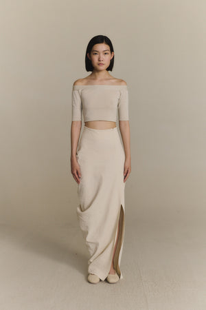 Arne, off white draped long skirt