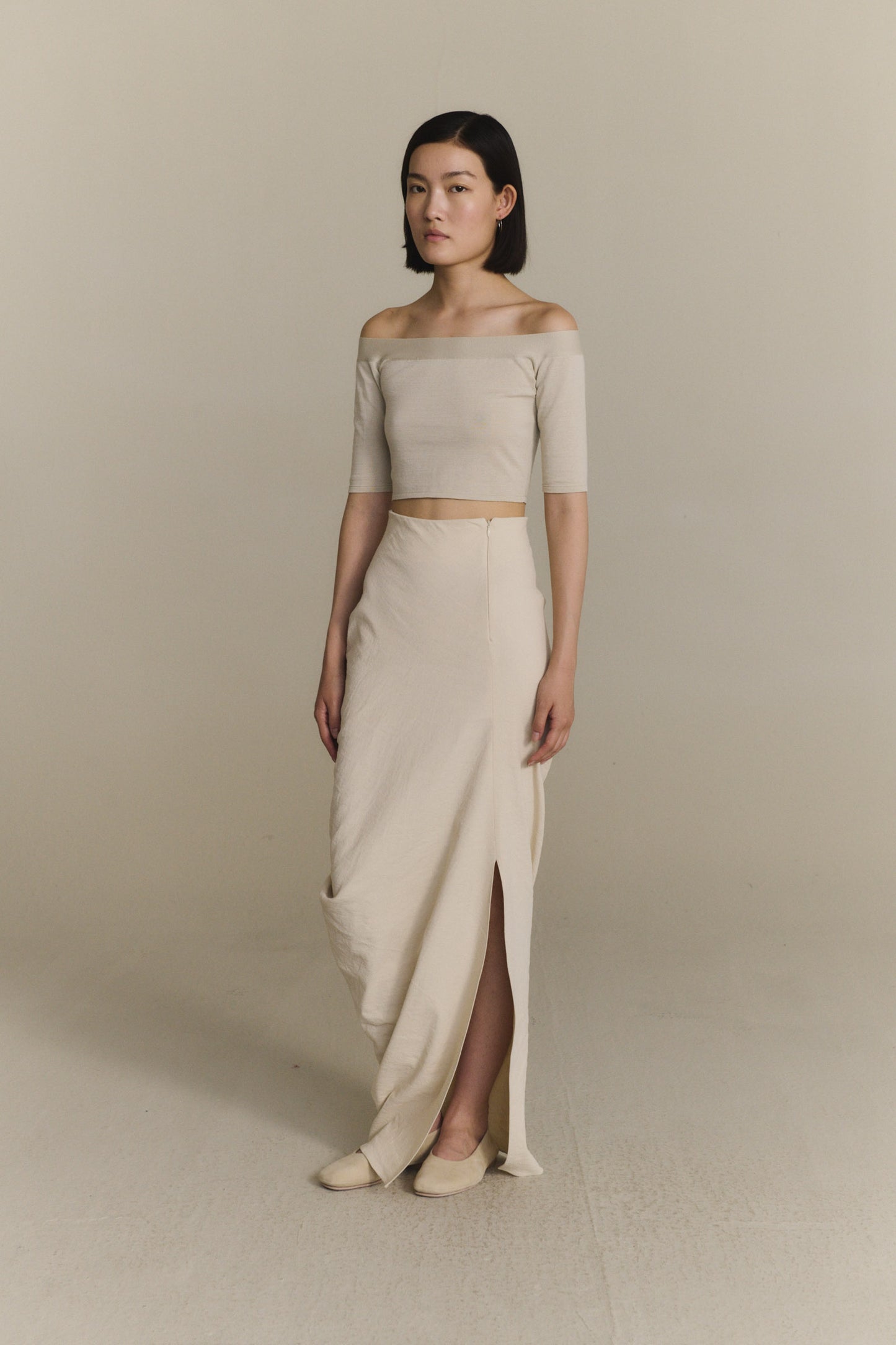 Arne, off white draped long skirt