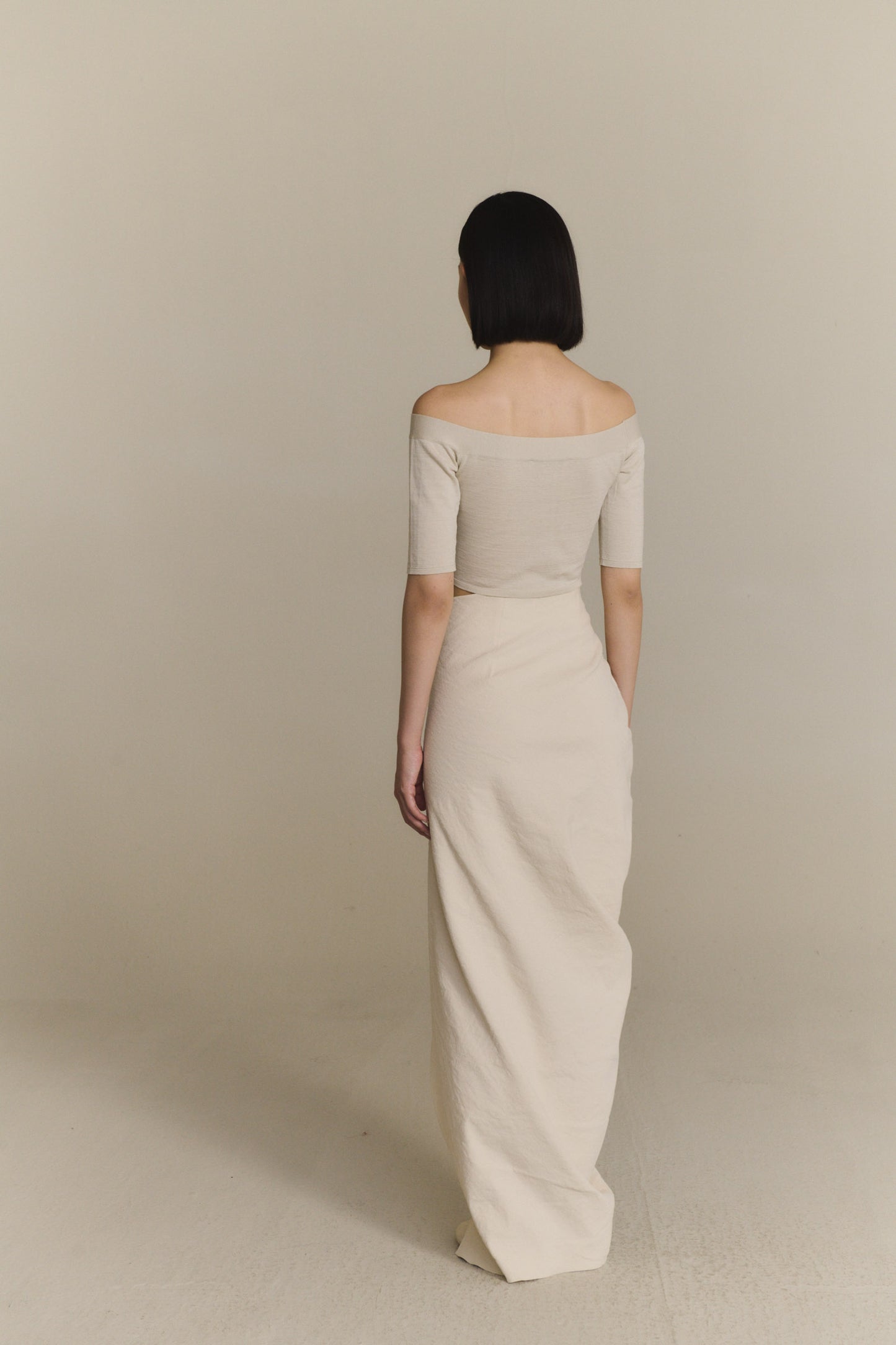 Arne, off white draped long skirt