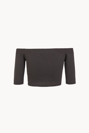 Elaris, top de punto de algodon y seda grafito