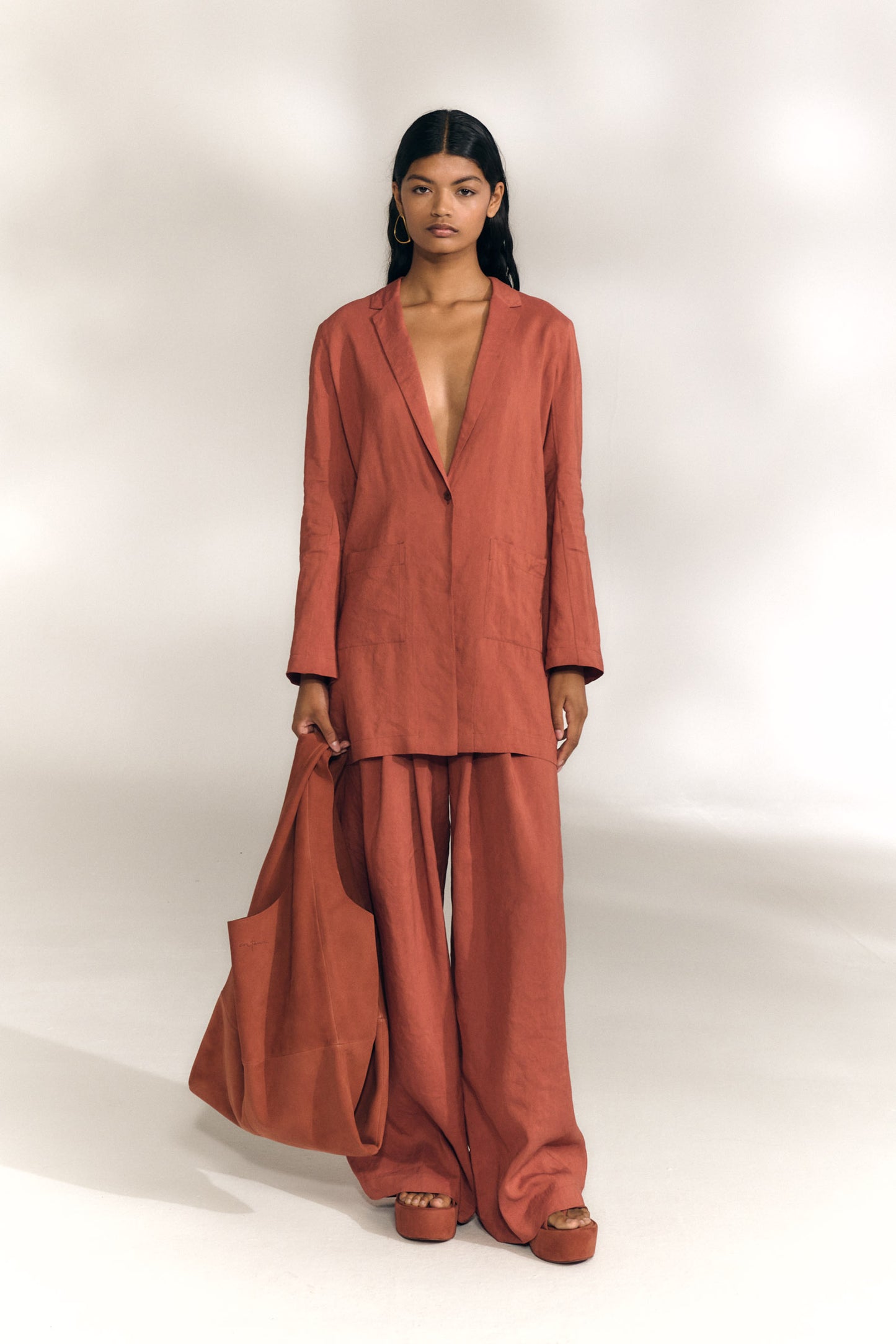 Elena, cayenne oversized jacket