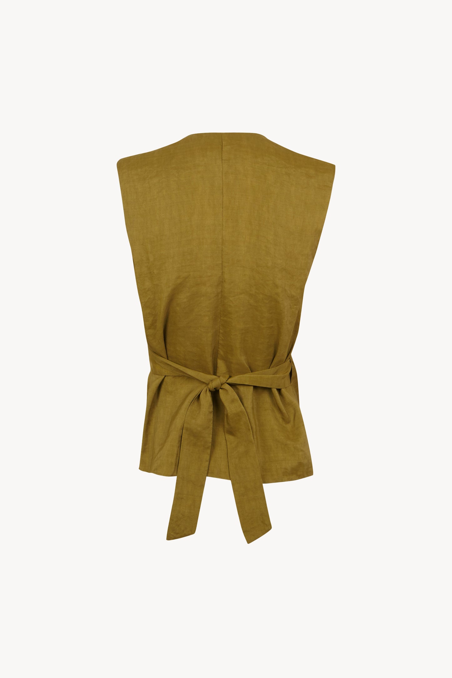 Elena, chaleco cruzado verde oliva