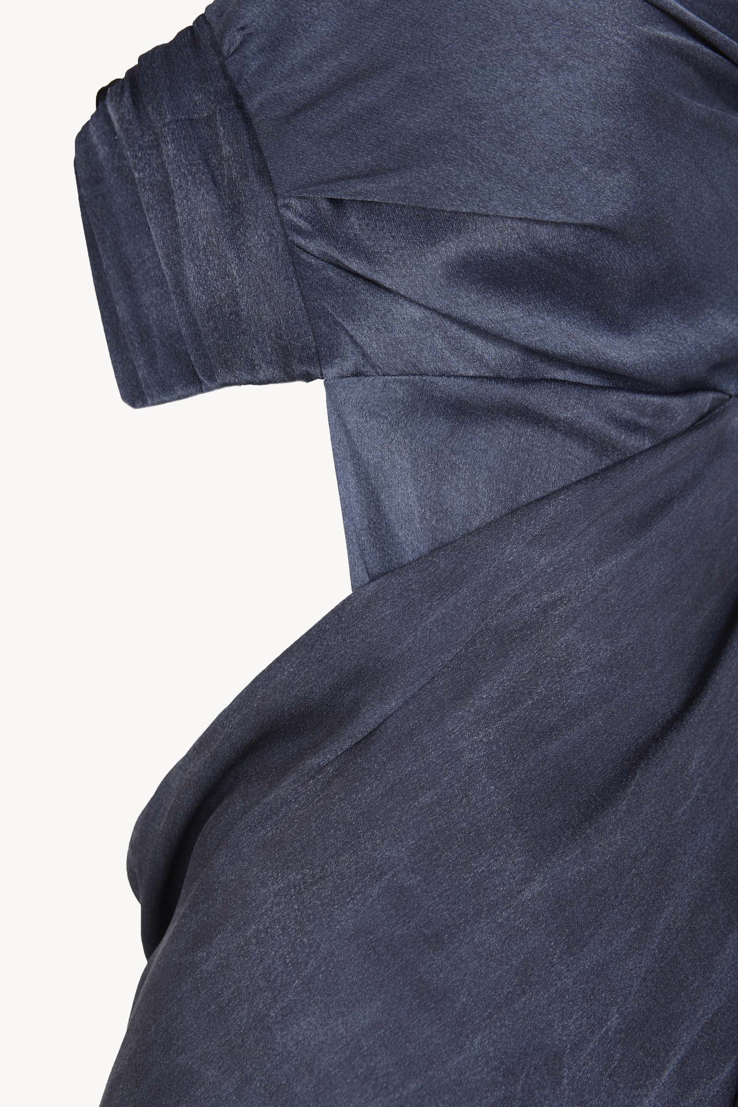 Elira, vestido palabra de honor azul maltinto