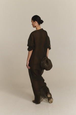 Sack S, khaki small leather bag