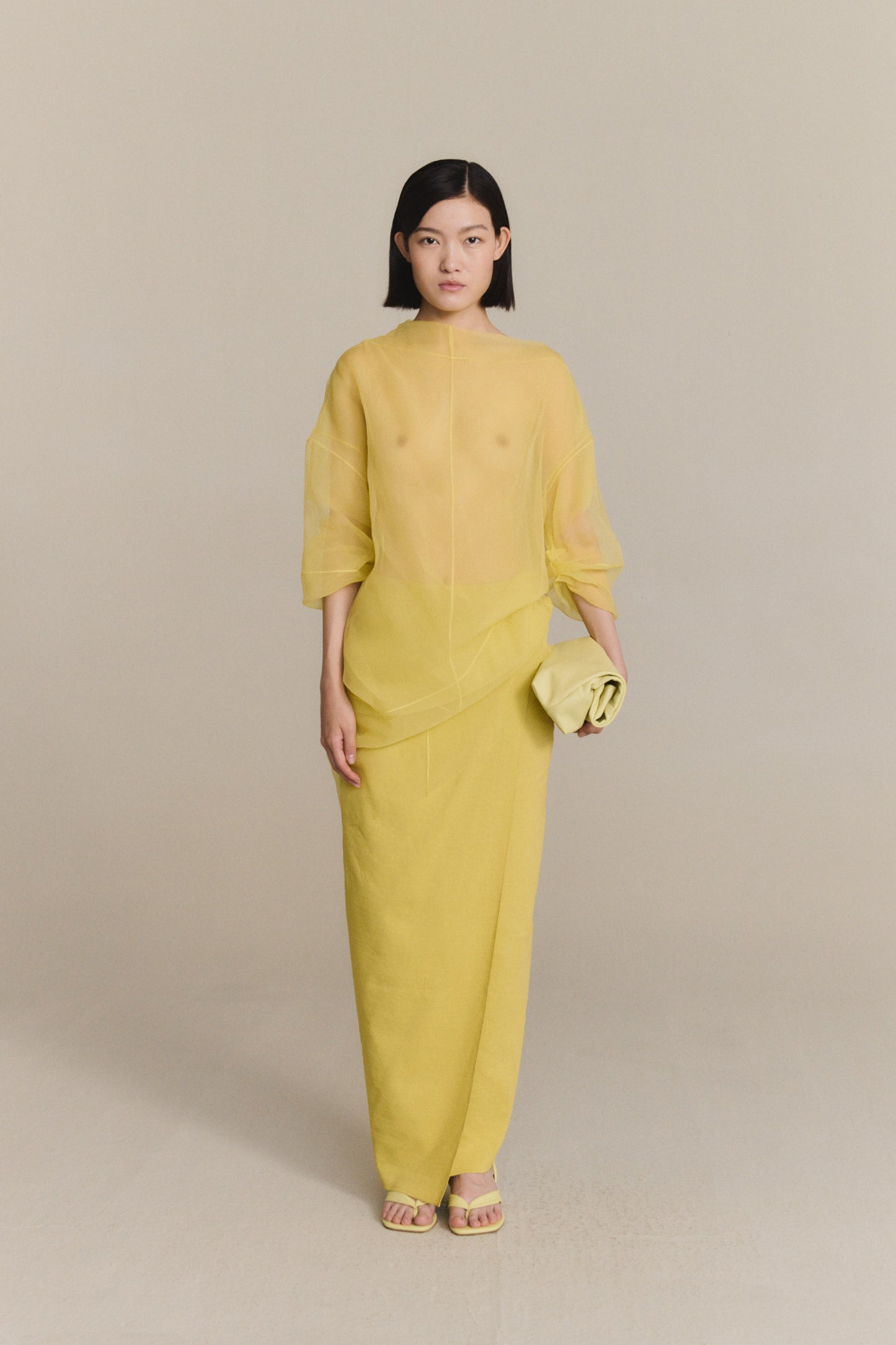 Brenna, lime long skirt