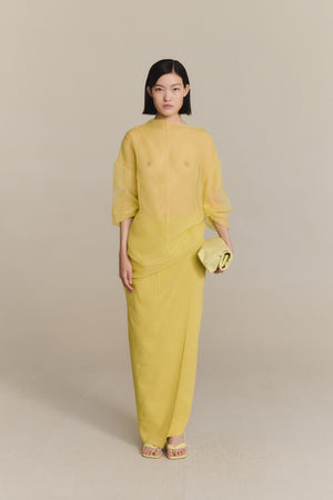 Brenna, lime long skirt