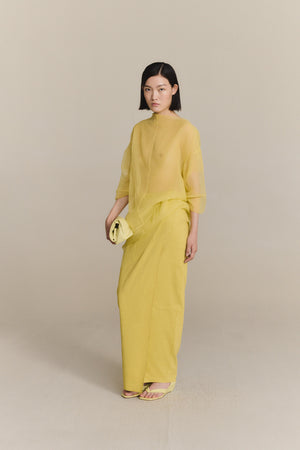 Brenna, lime long skirt