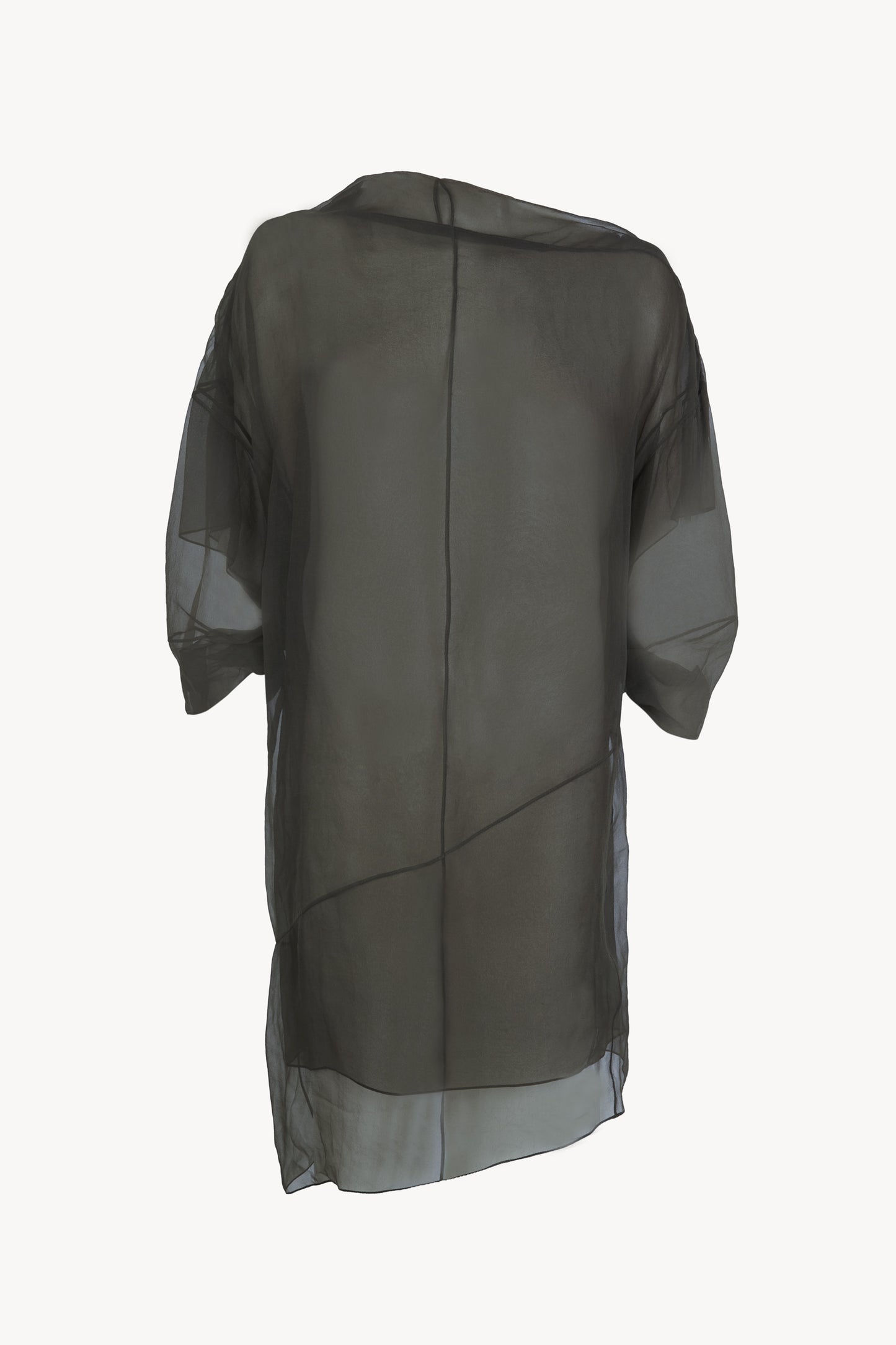 Elke, charcoal grey oversized silk chiffon top